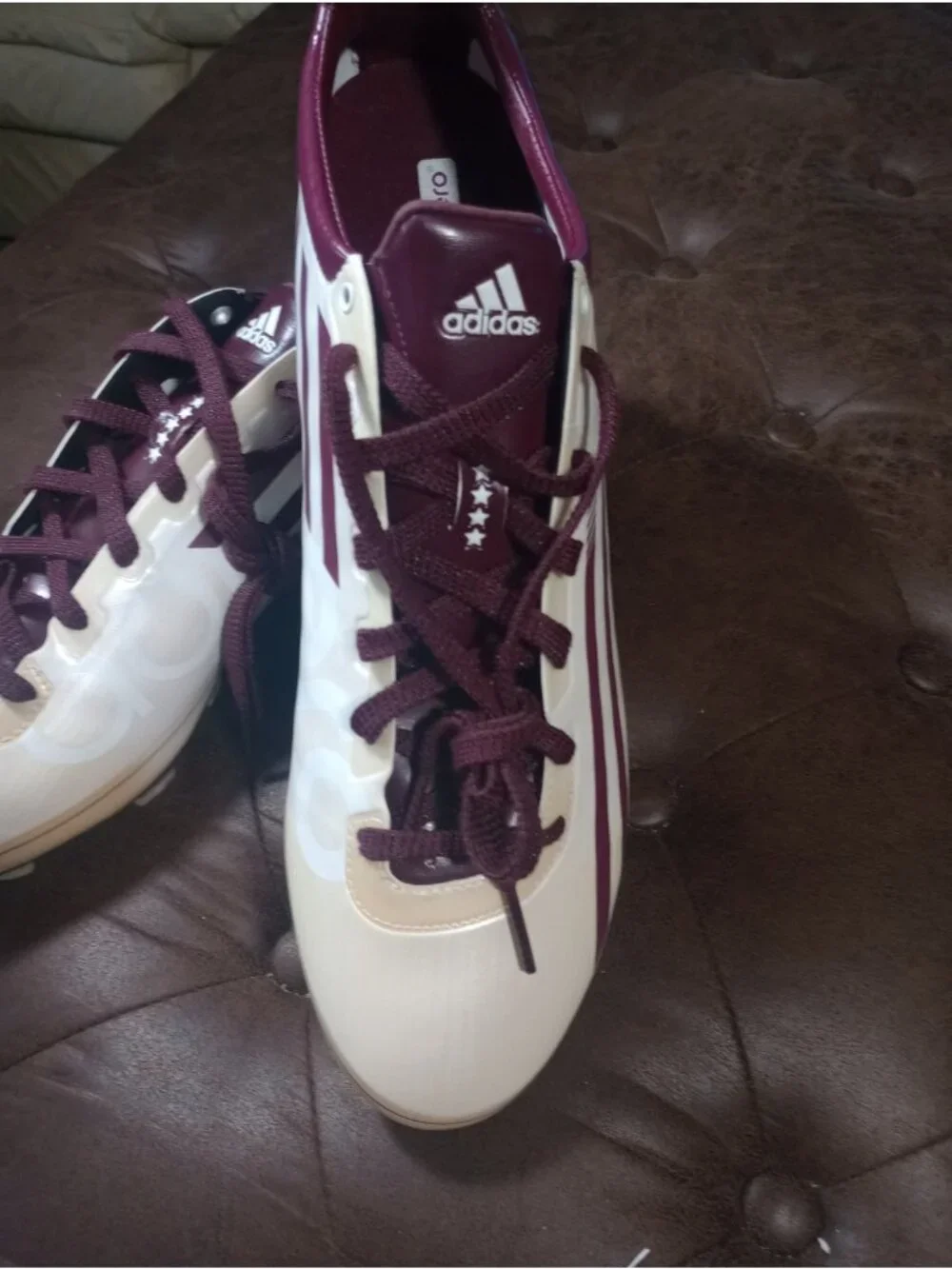 New Marrón/Purple Adidas Adizero 5-Star Soccer/Football Cleats Mens Size 15